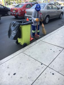 Street cleaner in Lima, peru