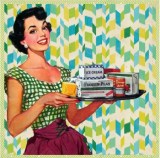 Image of 1950s happy housewife