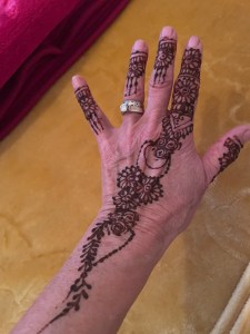Henna-decorated hand