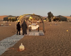 Preparing for evening entertainment at Madu Luxury Camp