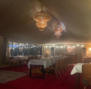 Dining tent at Madu Luxury Camp